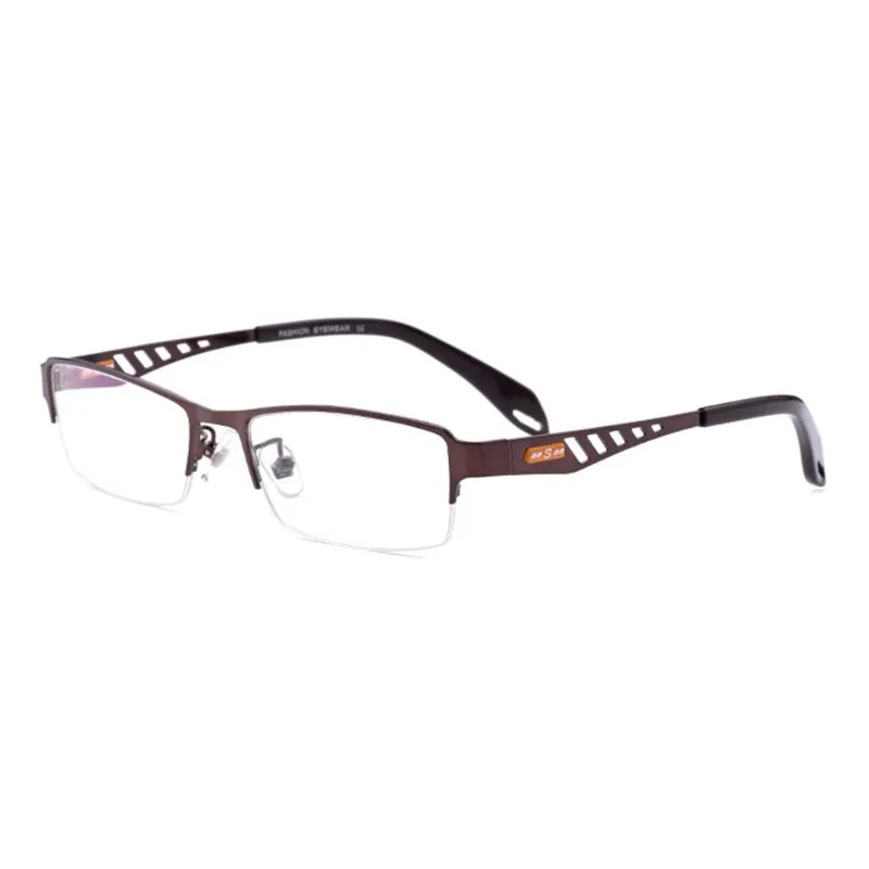 Hotochki Men's Semi Rim Rectangular Alloy Frame Eyeglasses