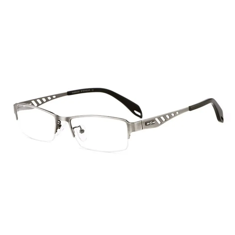 Hotochki Men's Semi Rim Rectangular Alloy Frame Eyeglasses