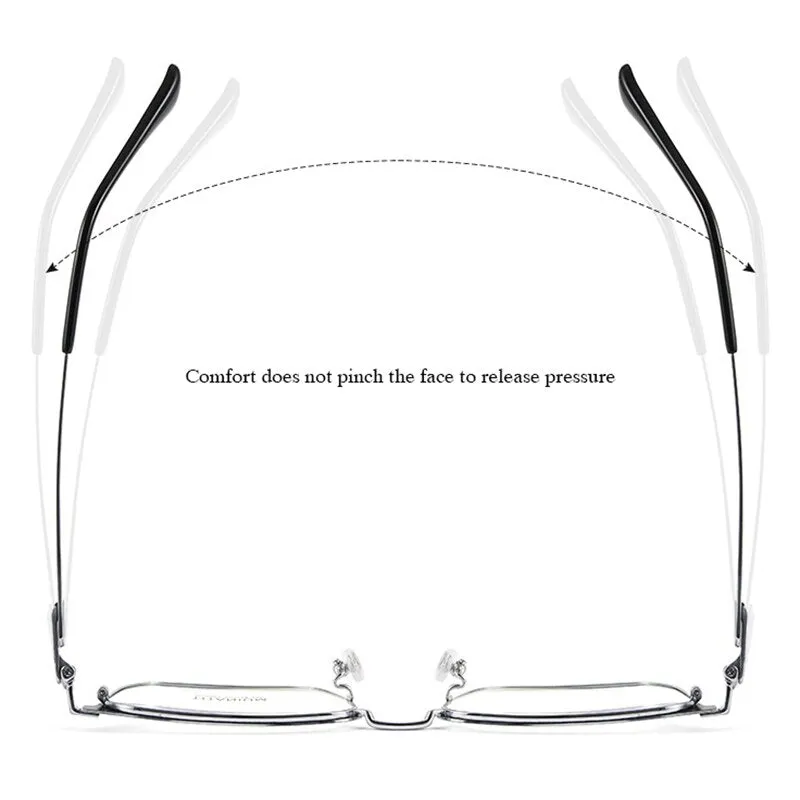 Hotochki Men's Semi Rim Square Titanium Alloy Frame Eyeglasses Bv9002