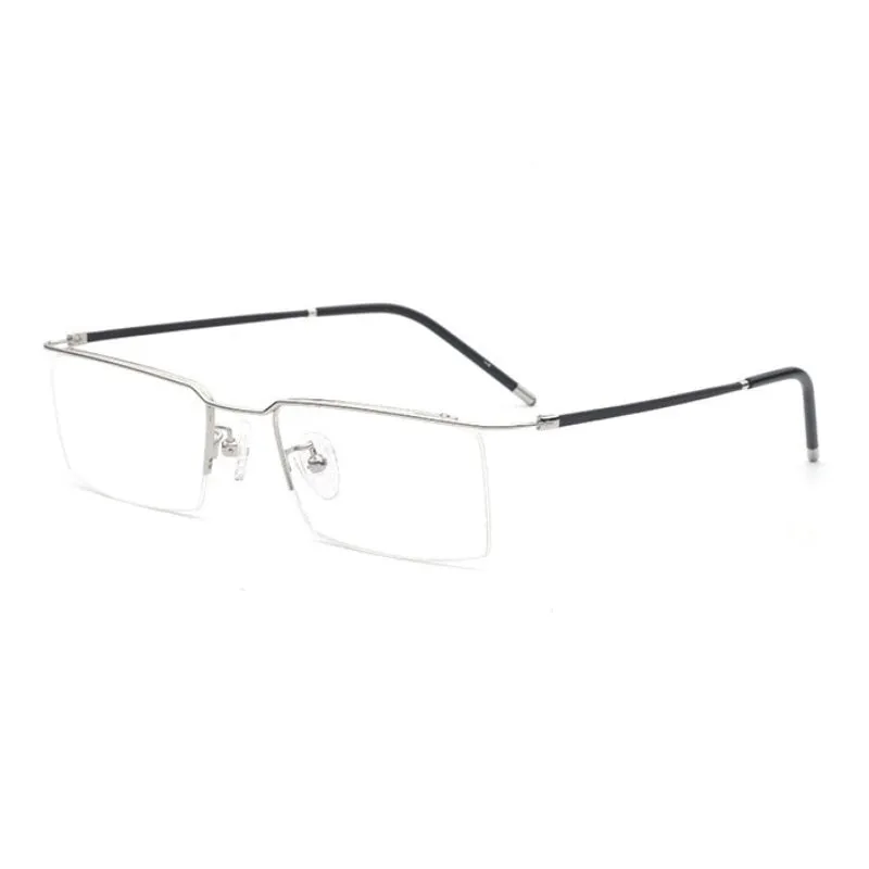 Hotochki Unisex Semi Rim Titanium Alloy Frame Eyeglasses 6341