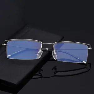 Hotochki Unisex Semi Rim Titanium Alloy Frame Eyeglasses 6341