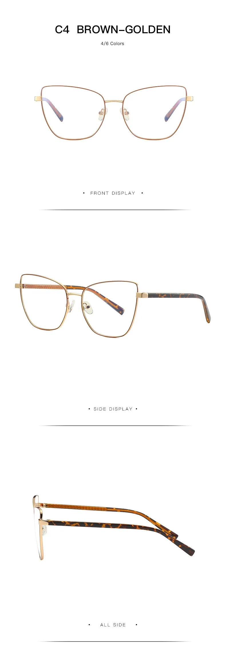 Hotochki Women's Full Rim Cat Eye Alloy Frame Eyeglasses 3003