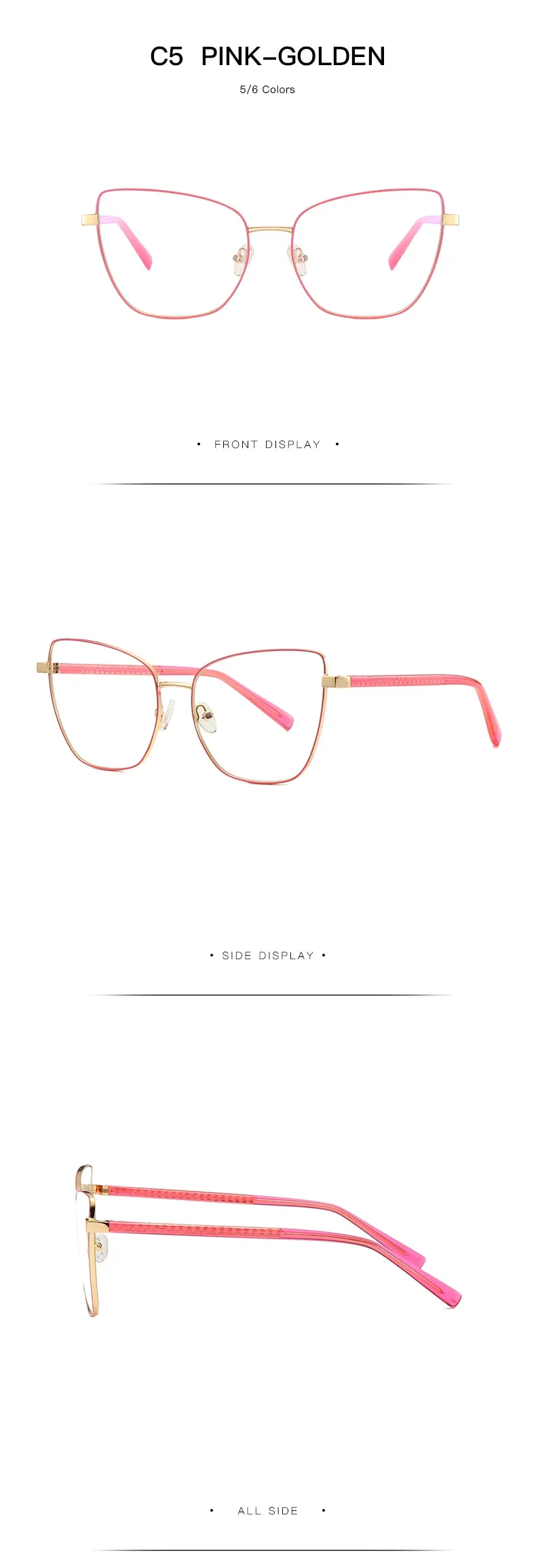 Hotochki Women's Full Rim Cat Eye Alloy Frame Eyeglasses 3003