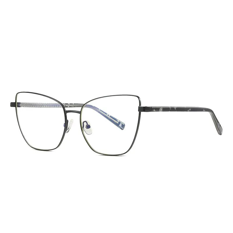 Hotochki Women's Full Rim Cat Eye Alloy Frame Eyeglasses 3003