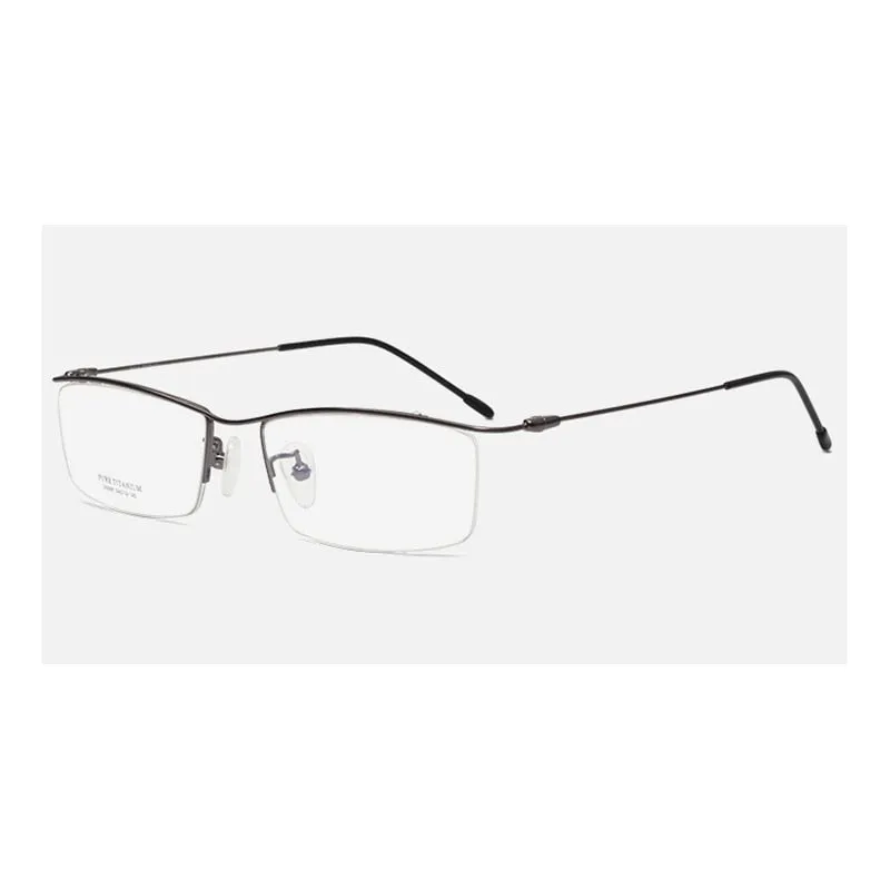 Hotony Men's Semi Rim Browline Titanium Frame Eyeglasses 6688