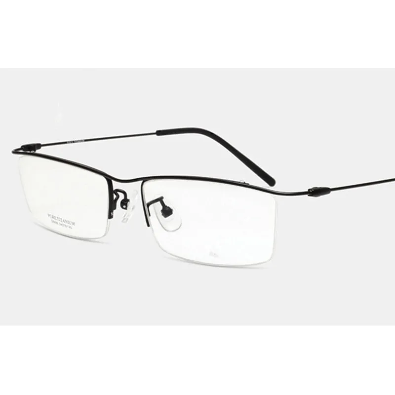Hotony Men's Semi Rim Browline Titanium Frame Eyeglasses 6688