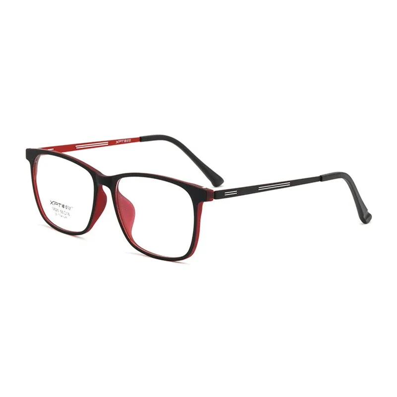 Hotony Unisex Full Rim Square TR 90 Resin B Titanium Frame Eyeglasses 9825