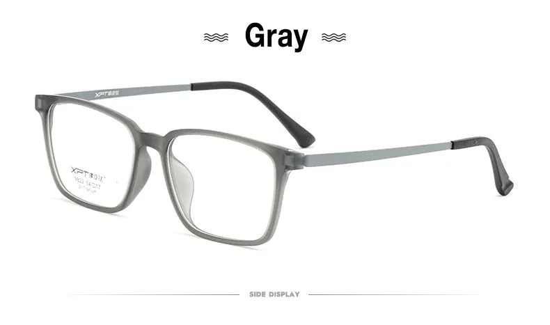 Hotony Unisex Full Rim Square TR 90 Resin B Titanium Frame Eyeglasses
