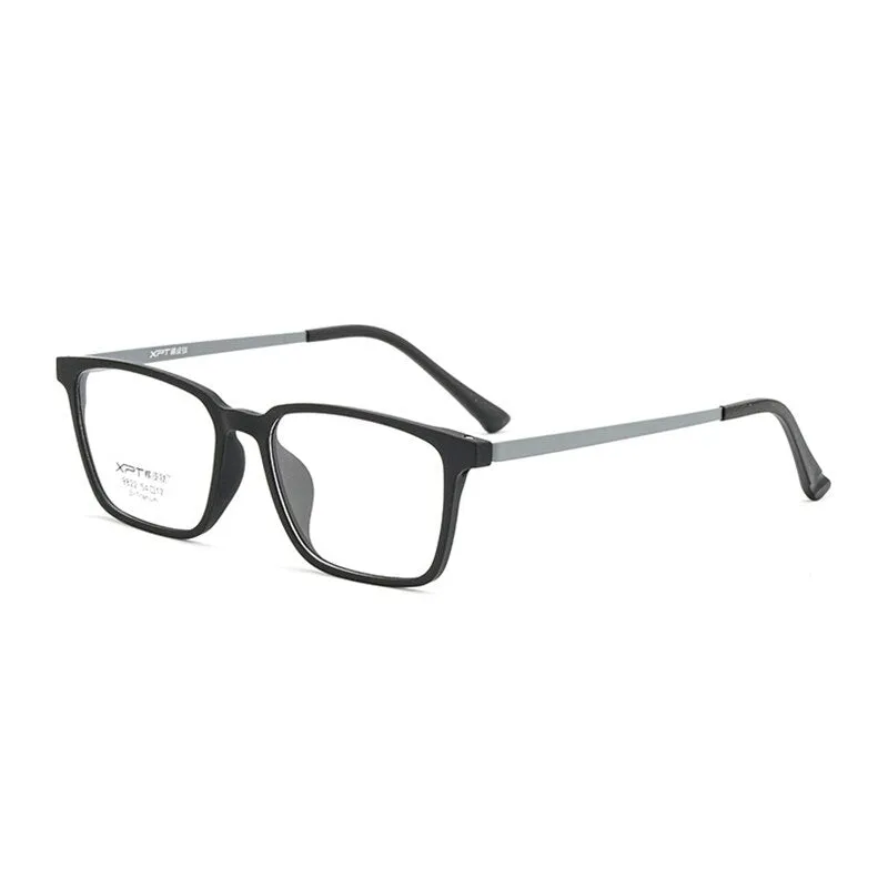 Hotony Unisex Full Rim Square TR 90 Resin B Titanium Frame Eyeglasses