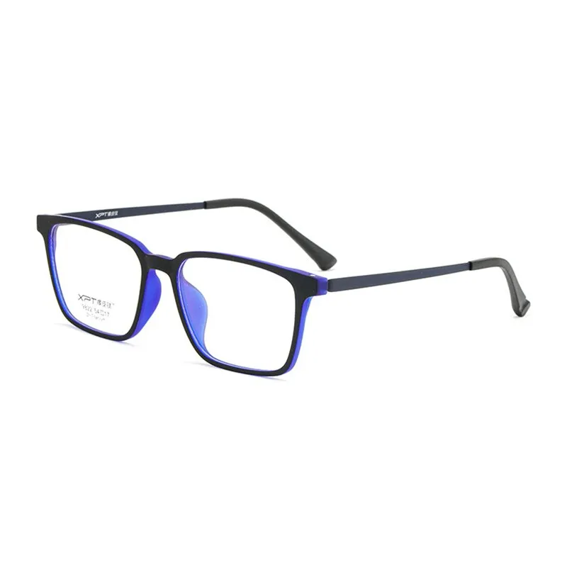 Hotony Unisex Full Rim Square TR 90 Resin B Titanium Frame Eyeglasses