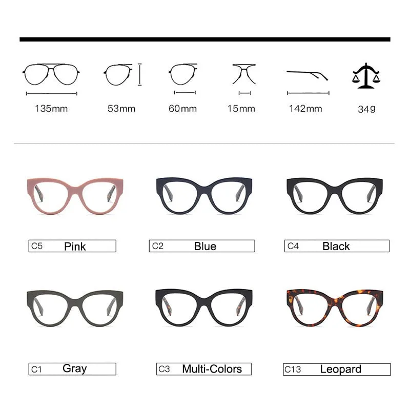 Hotony Women's Full Rim Cat Eye Acetate Frame Eyeglasses 92161