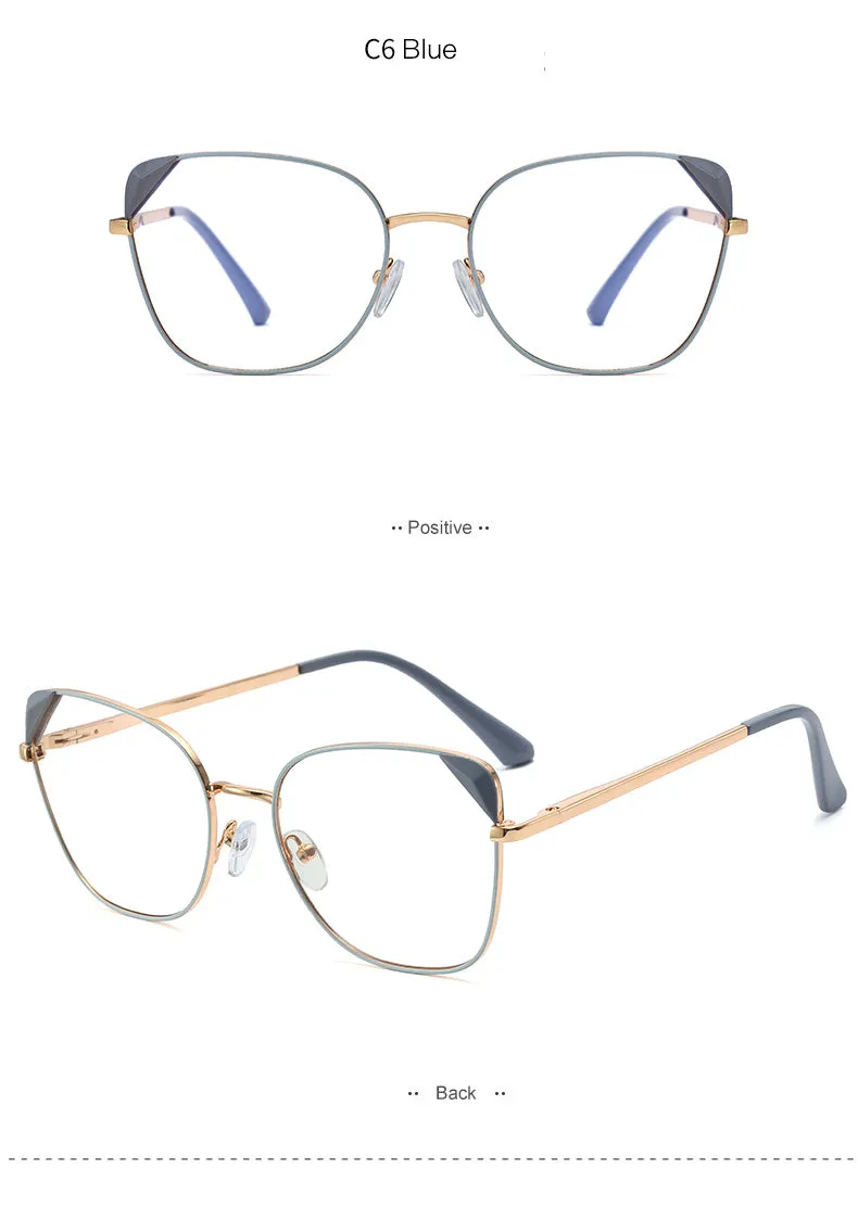 Hotony Women's Full Rim Cat Eye TR 90 Resin Alloy Frame Eyeglasses 95805