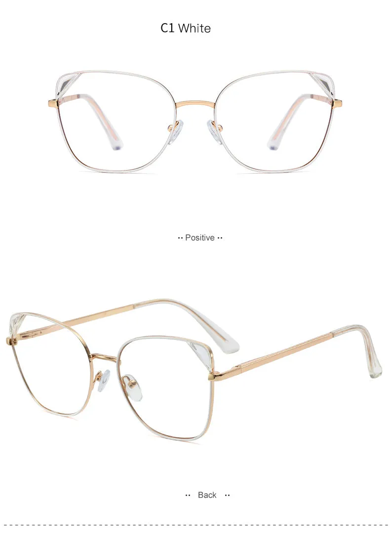 Hotony Women's Full Rim Cat Eye TR 90 Resin Alloy Frame Eyeglasses 95805