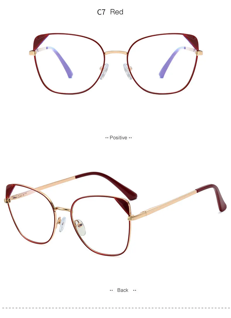 Hotony Women's Full Rim Cat Eye TR 90 Resin Alloy Frame Eyeglasses 95805