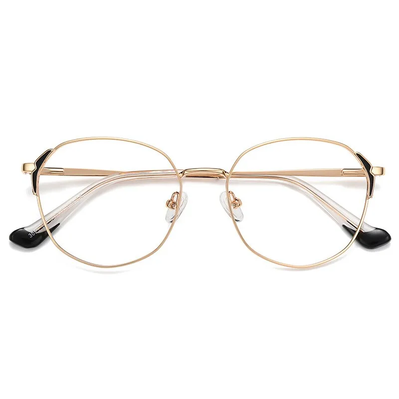 Hotony Women's Full Rim Oval Round Alloy Eyeglasses 3021