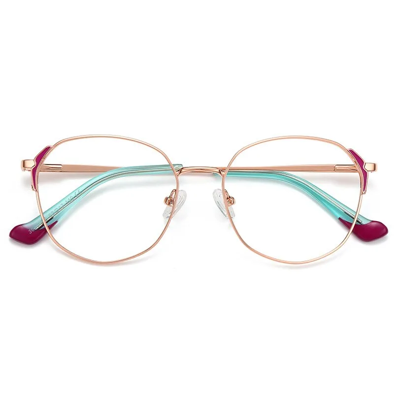Hotony Women's Full Rim Oval Round Alloy Eyeglasses 3021