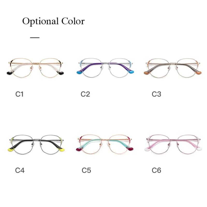 Hotony Women's Full Rim Oval Round Alloy Eyeglasses 3021
