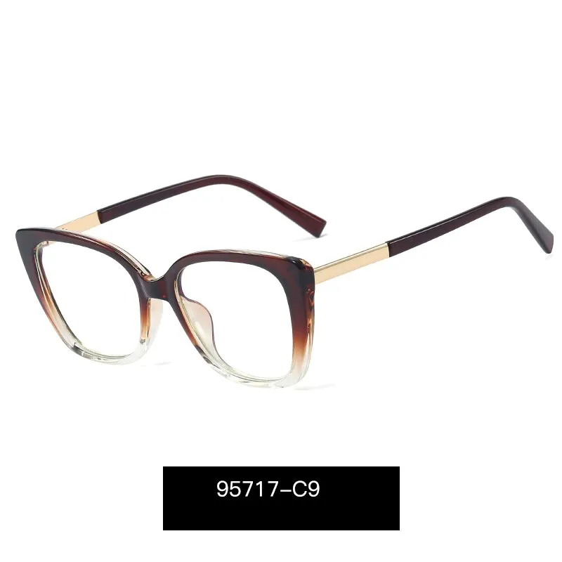 Hotony Women's Full Rim Square Cat Eye TR 90 Alloy Frame Eyeglasses