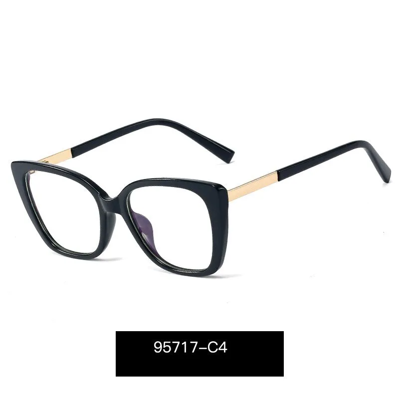 Hotony Women's Full Rim Square Cat Eye TR 90 Alloy Frame Eyeglasses