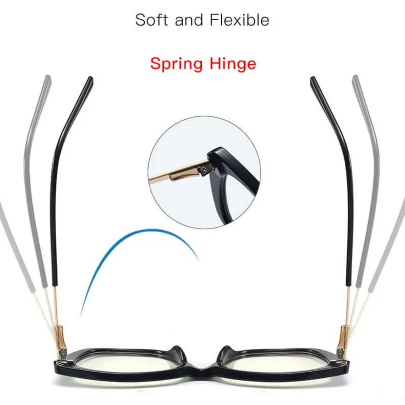 Hotony Women's Full Rim Square Cat Eye TR 90 Alloy Frame Eyeglasses