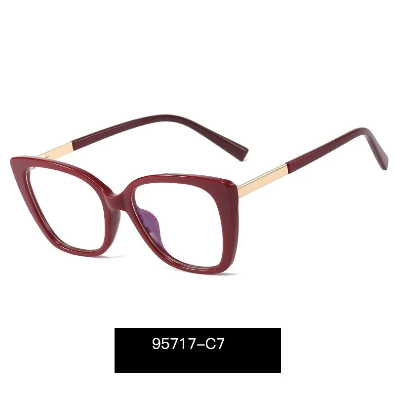 Hotony Women's Full Rim Square Cat Eye TR 90 Alloy Frame Eyeglasses