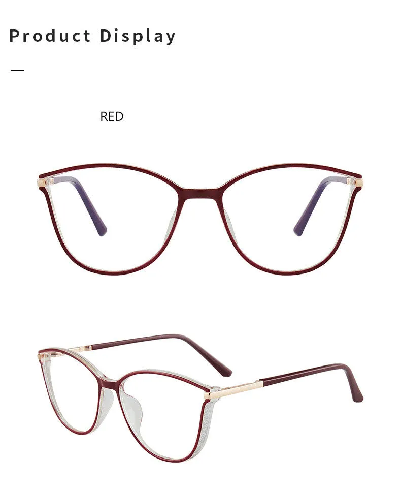 Hotony Women's Full Rim TR 90 Resin Cat Eye Frame Eyeglasses 7041