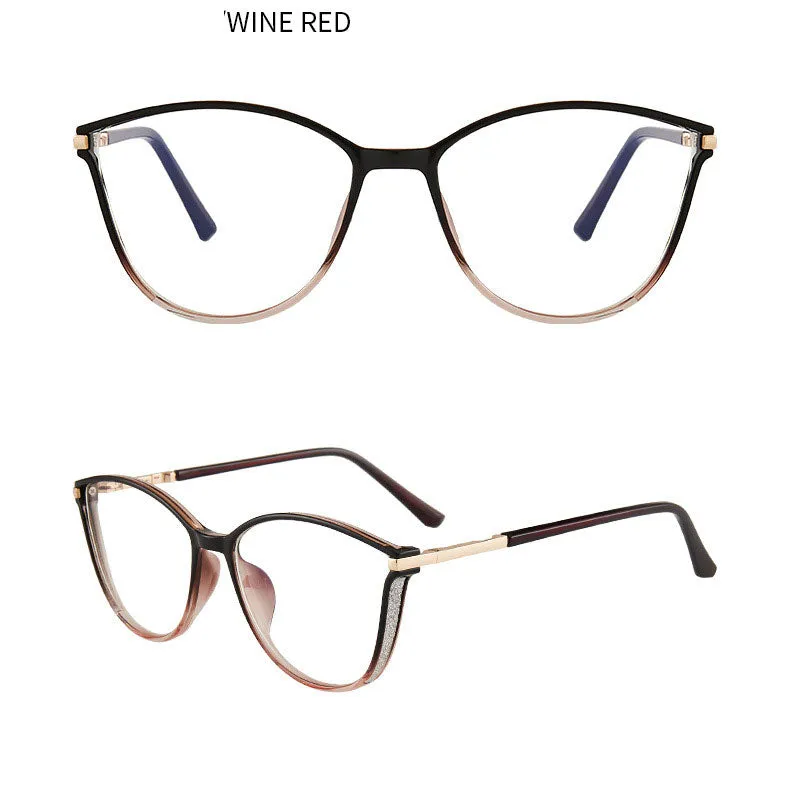 Hotony Women's Full Rim TR 90 Resin Cat Eye Frame Eyeglasses 7041