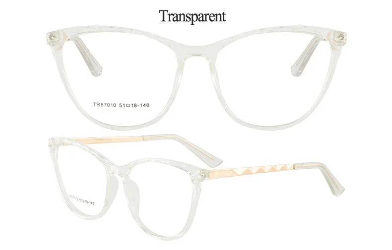 Hotony Women's Full Rim TR 90 Resin Round Cat Eye Frame Eyeglasses 7010
