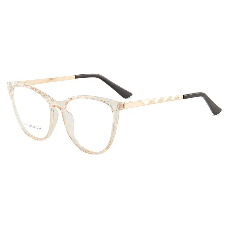 Hotony Women's Full Rim TR 90 Resin Round Cat Eye Frame Eyeglasses 7010