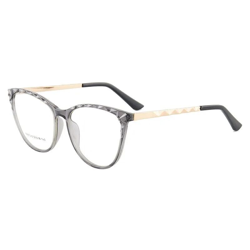 Hotony Women's Full Rim TR 90 Resin Round Cat Eye Frame Eyeglasses 7010