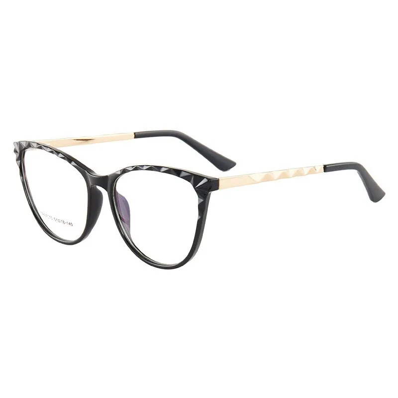 Hotony Women's Full Rim TR 90 Resin Round Cat Eye Frame Eyeglasses 7010