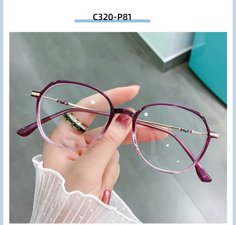Hotony Women's Full Rim TR 90 Resin Round Frame Eyeglasses Lk302
