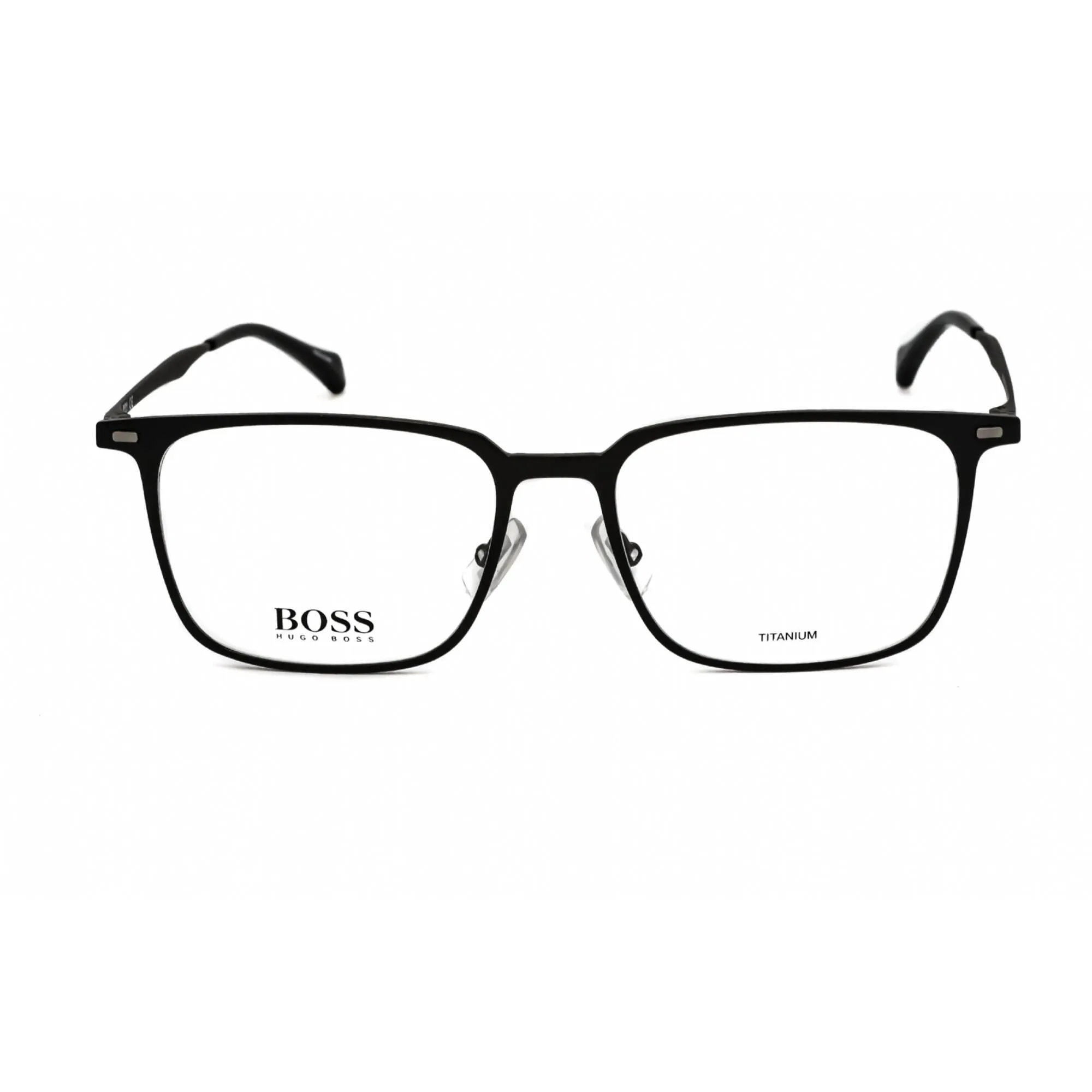 Hugo Boss Men's Eyeglasses - Full Rim Matte Black Metal Rectangular Frame | 1096 003