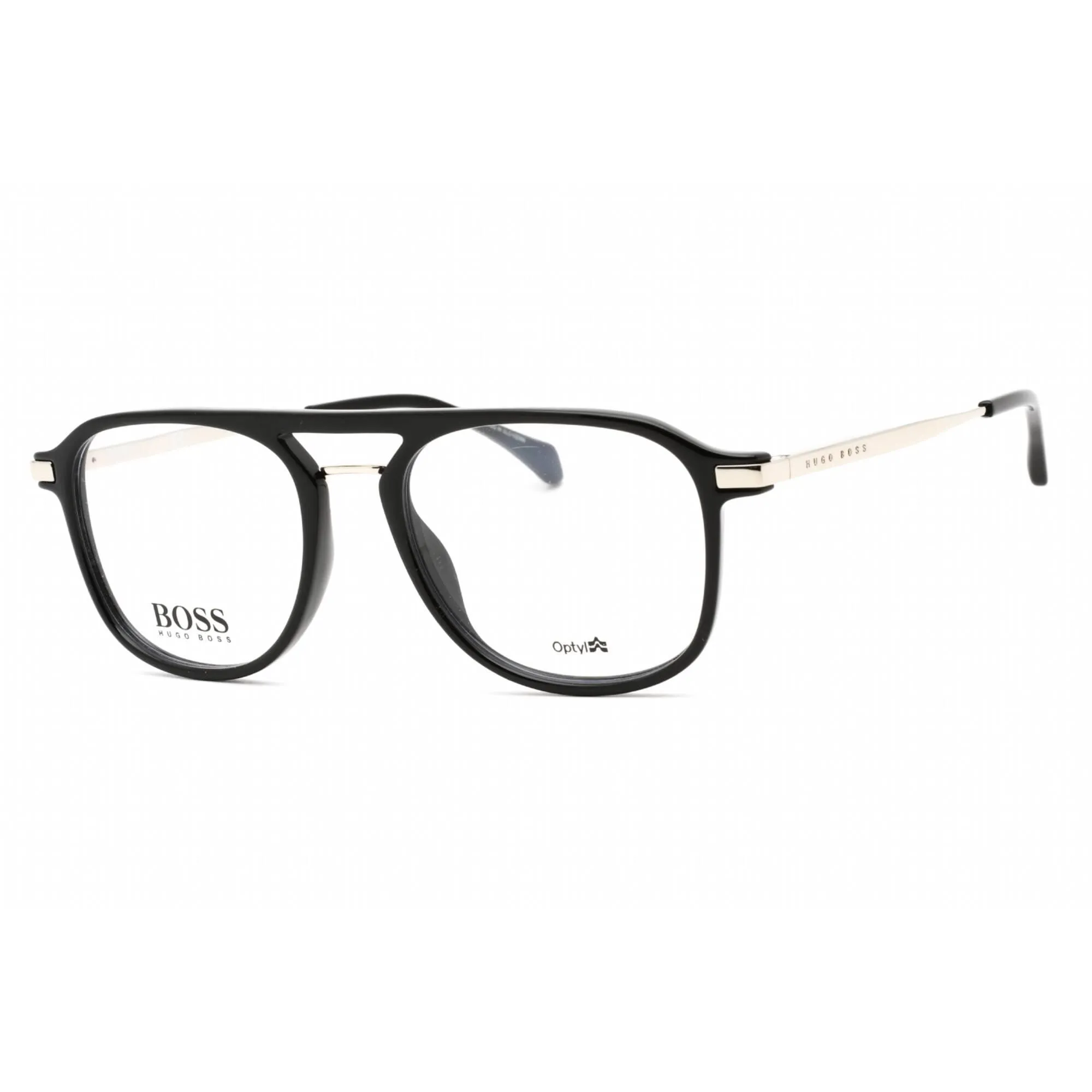 Hugo Boss Unisex Eyeglasses - Full Rim Black Metal Rectangular Shaped | 1092 0807