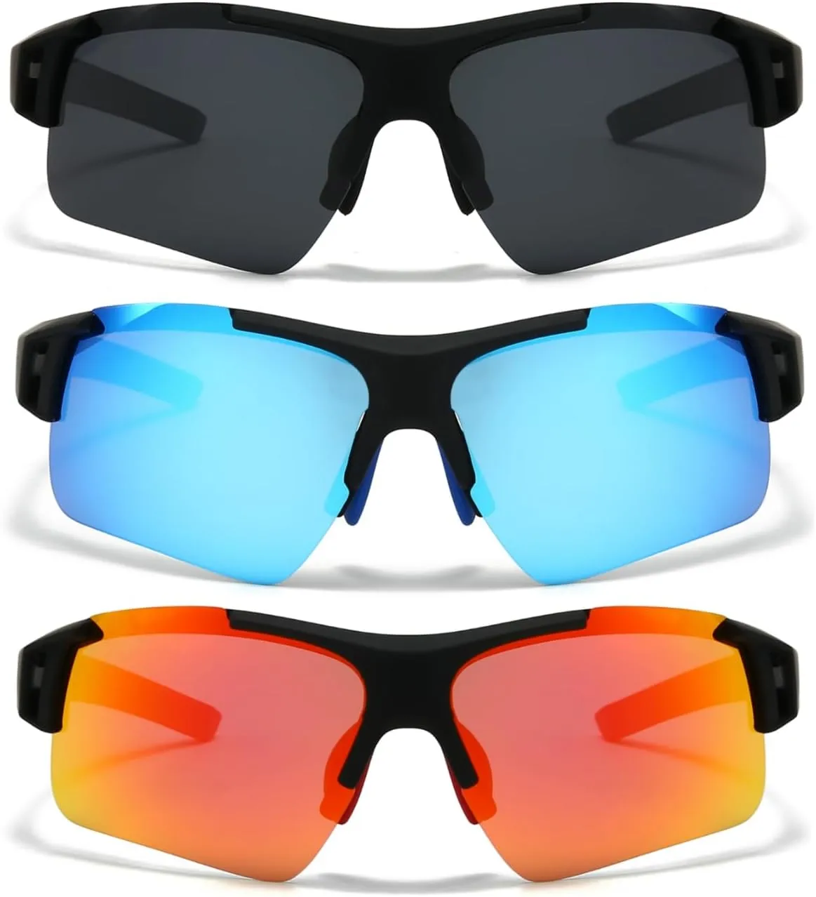 ICARA 3 Pack Polarized Sports Sunglasses for Men Women Youth Baseball Fishing Cycling Running Golf Motorcycle UV400
