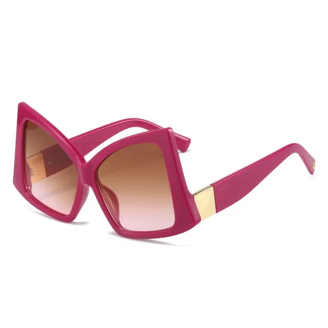 Irregular Square Sunglasses Double Color Frame