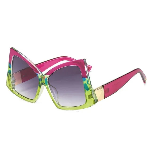 Irregular Square Sunglasses Double Color Frame