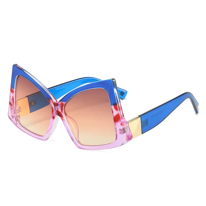 Irregular Square Sunglasses Double Color Frame