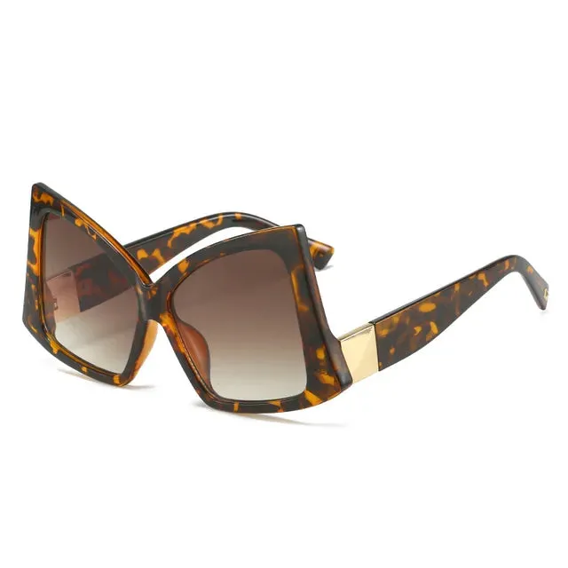 Irregular Square Sunglasses Double Color Frame