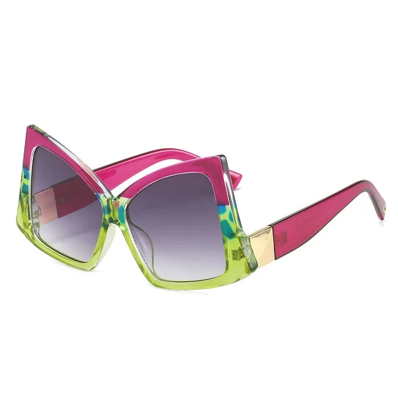 Irregular Square Sunglasses Double Color Frame