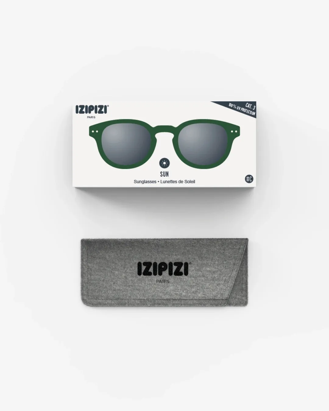 Izipizi C Frame Sunglasses in Green with Grey Lenses