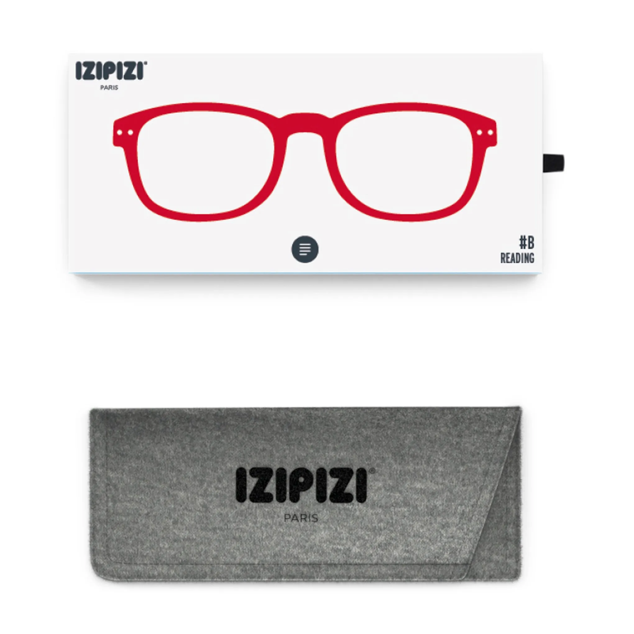 IZIPIZI Rectangular Reading Glasses #B - Red