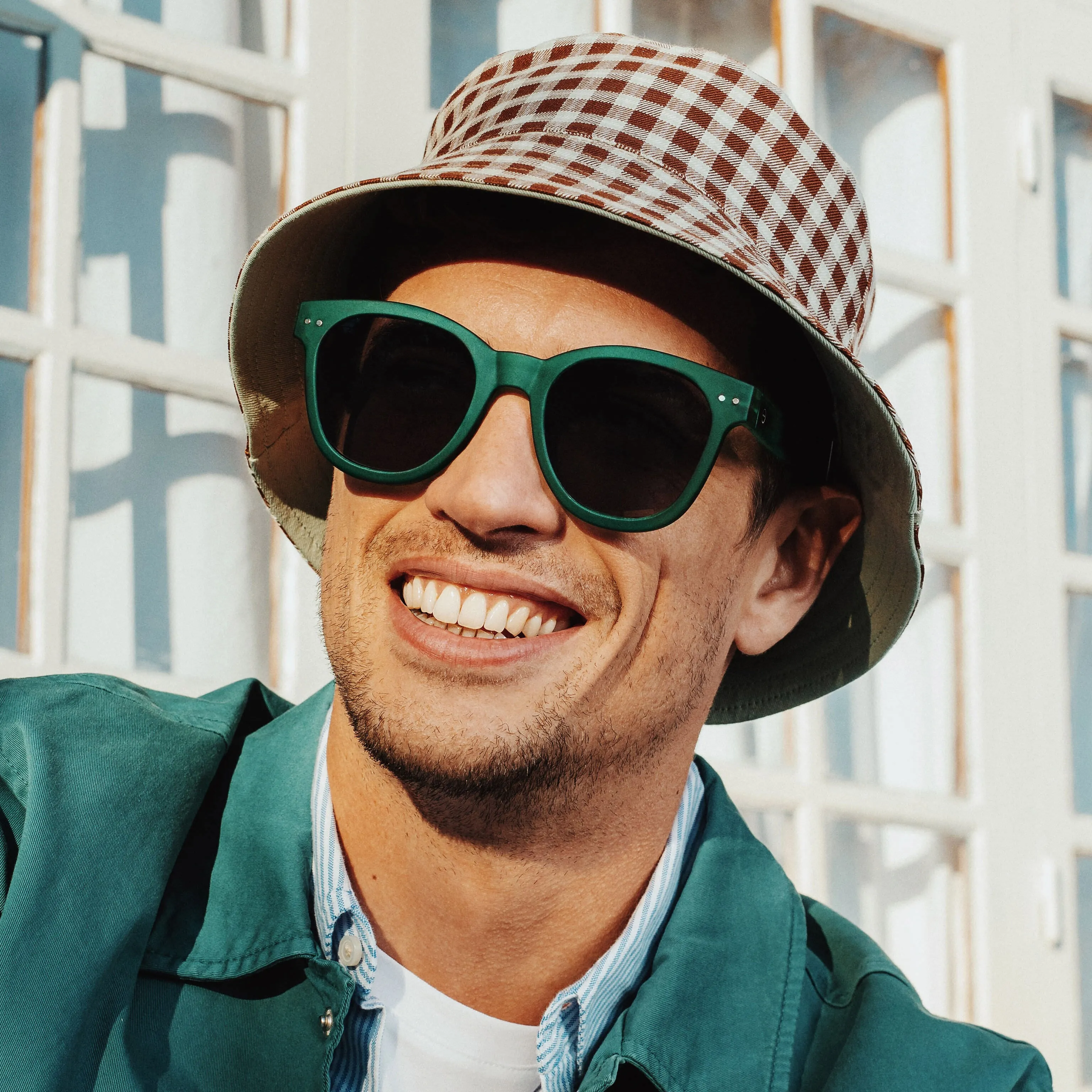 IZIPIZI Round Sunglasses #M - Green Crystal