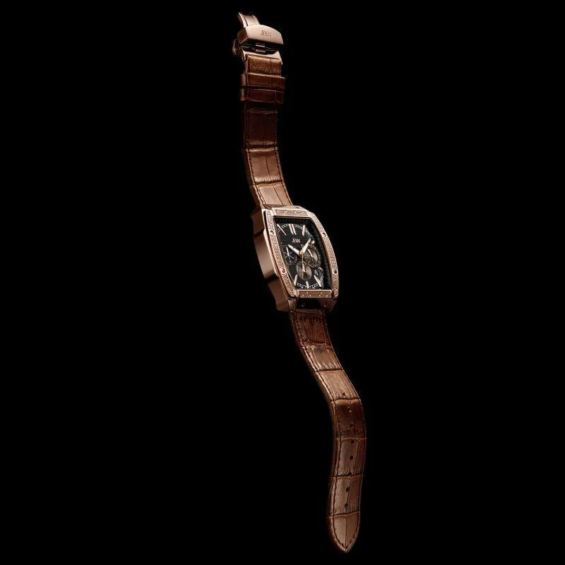 Jbw Luxury Echelon Watch With Leather Band 0.28 Ctw Diamond Wrist Men's Watch - Brown - J6379