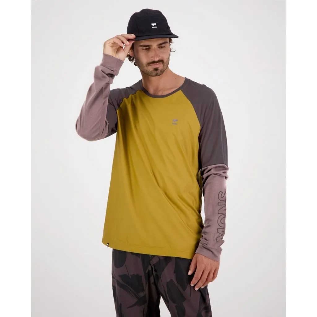 Jersey Mons Royale Mens Tarn Merino Shift Wind LS - Cumin Dust