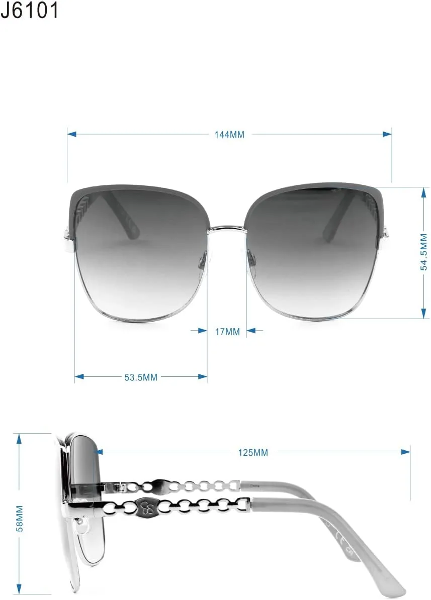 Jessica Simpson J6101 Posh Women's Metal Cat Eye Sunglasses with 100% Uv Protection. Glam Gifts for Her, 53.5 Mm