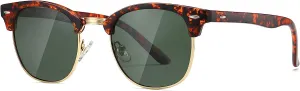 JOLLYNOVA Polarized Sunglasses For Women And Men Semi Rimless Frame Retro Sun Glasses AE0369