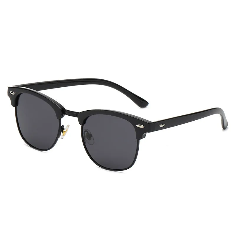 JOLLYNOVA Polarized Sunglasses For Women And Men Semi Rimless Frame Retro Sun Glasses AE0369