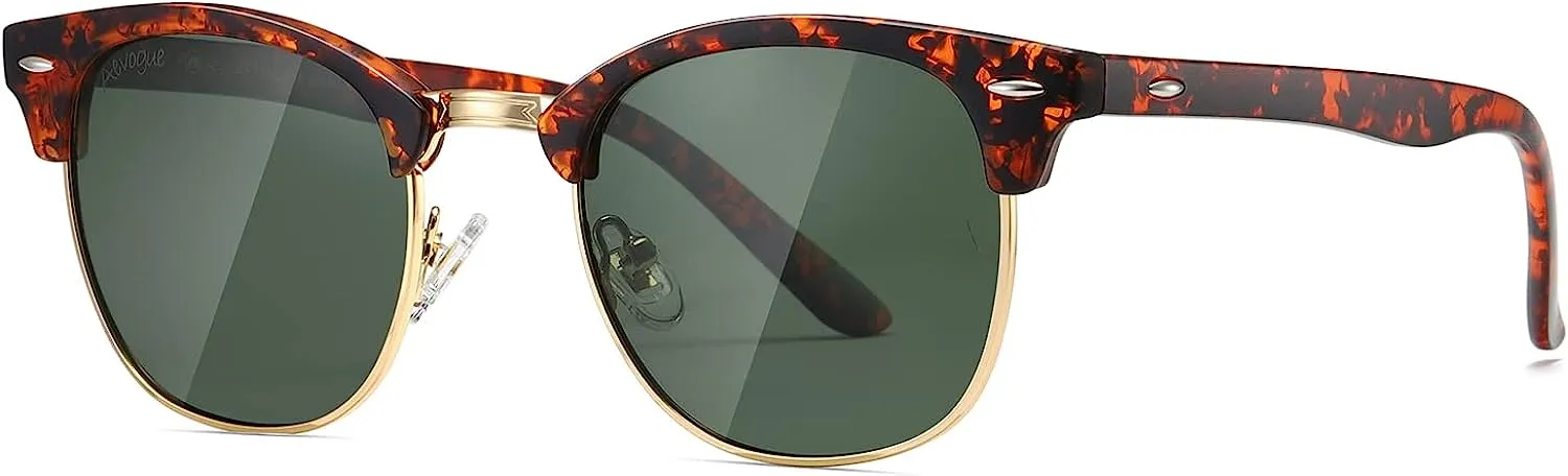 JOLLYNOVA Polarized Sunglasses For Women And Men Semi Rimless Frame Retro Sun Glasses AE0369