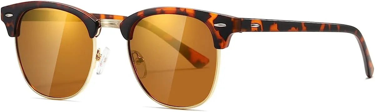JOLLYNOVA Polarized Sunglasses For Women And Men Semi Rimless Frame Retro Sun Glasses AE0369